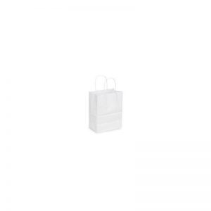 5-1/2″ x 3-1/4″ x 8-3/8″ – White Kraft Shopping Bags – Prime 250 – 250 per case