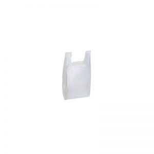 12" x 7" x 22" - White Plastic T-Shirt Bags -1000 per case