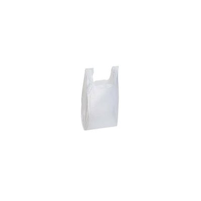 11-1/2" x 6-1/2" x 21-1/2" - White Plastic T-Shirt Bags -1000 per case